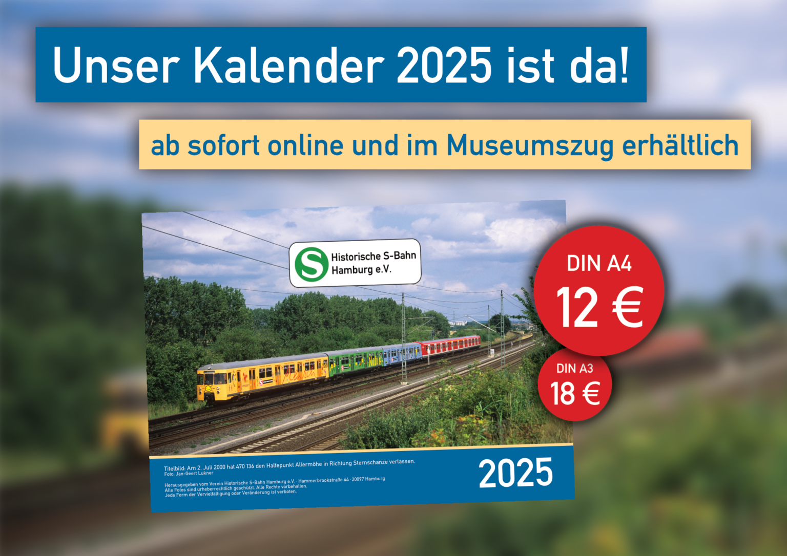 Kalender 2025 Werbung – Verein Historische S-Bahn Hamburg e.V.
